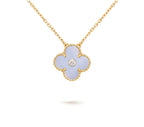 [LUXE JEWELRY]CLOVER 15MM DIAMOND SINGLE FLOWER NECKLACE COLLECTION