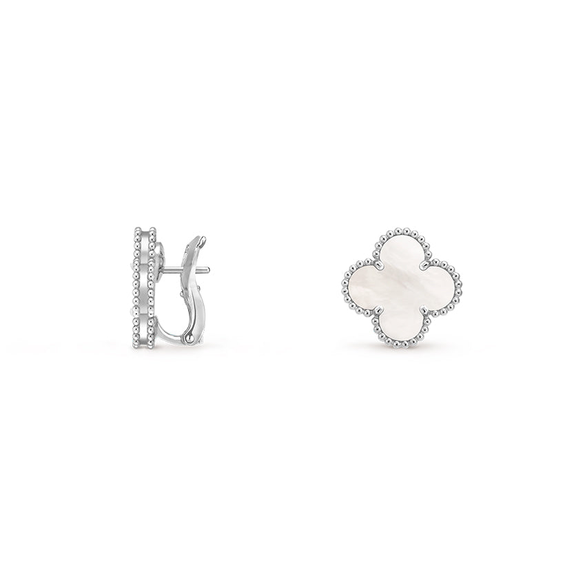 [LUXE JEWELRY]CLOVER SILVER 15MM MOP EARRINGS COLLECTION