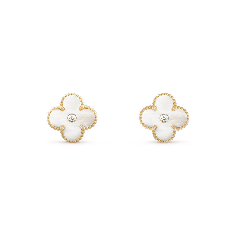 [LUXE JEWELRY]CLOVER  15MM DIAMOND EARRINGS COLLECTION