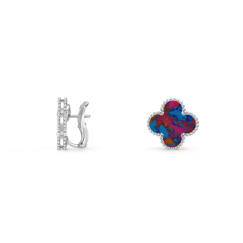 [LUXE JEWELRY]CLOVER SILVER 15MM MOP EARRINGS COLLECTION
