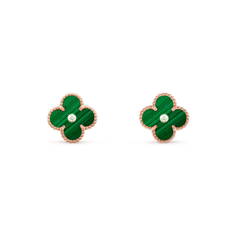 [LUXE JEWELRY]CLOVER  15MM DIAMOND EARRINGS COLLECTION