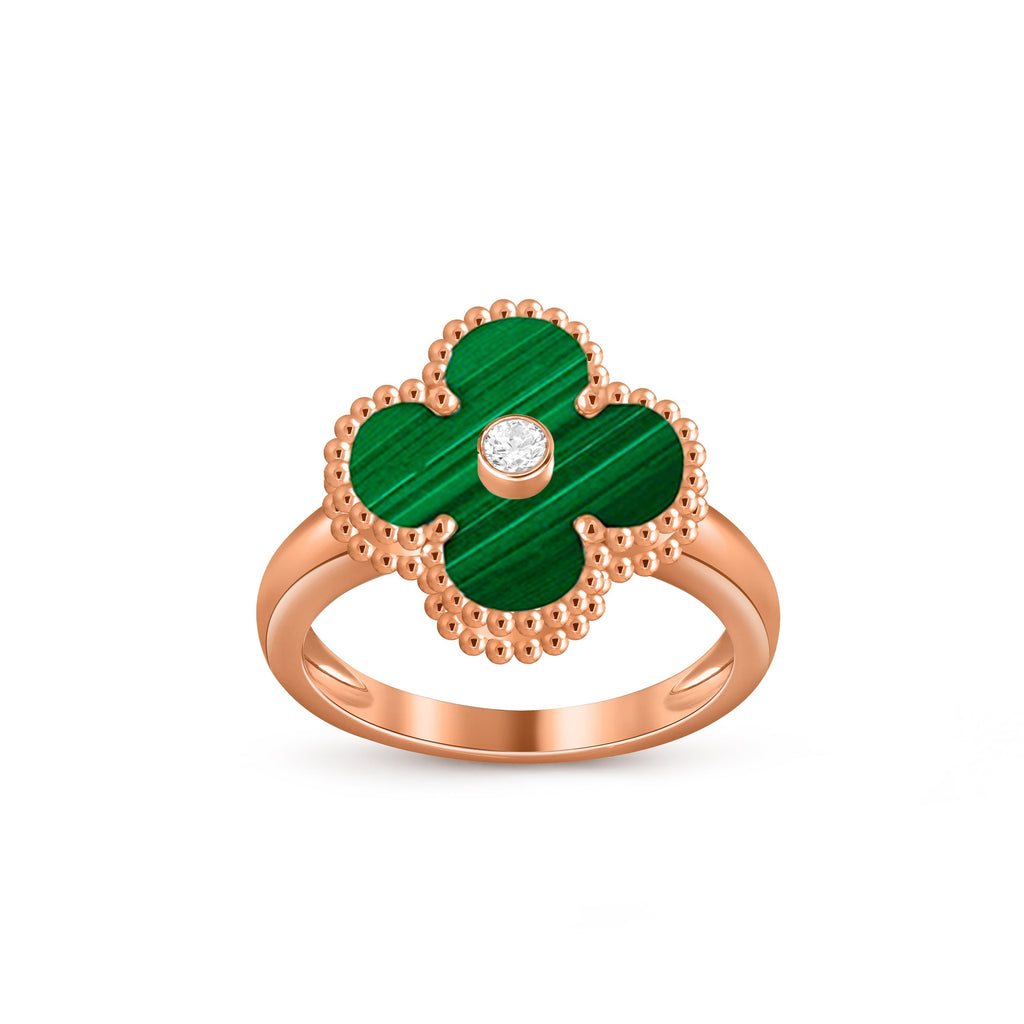 [LUXE JEWELRY]CLOVER DIAMOND RING ROSE GOLD COLLECTION