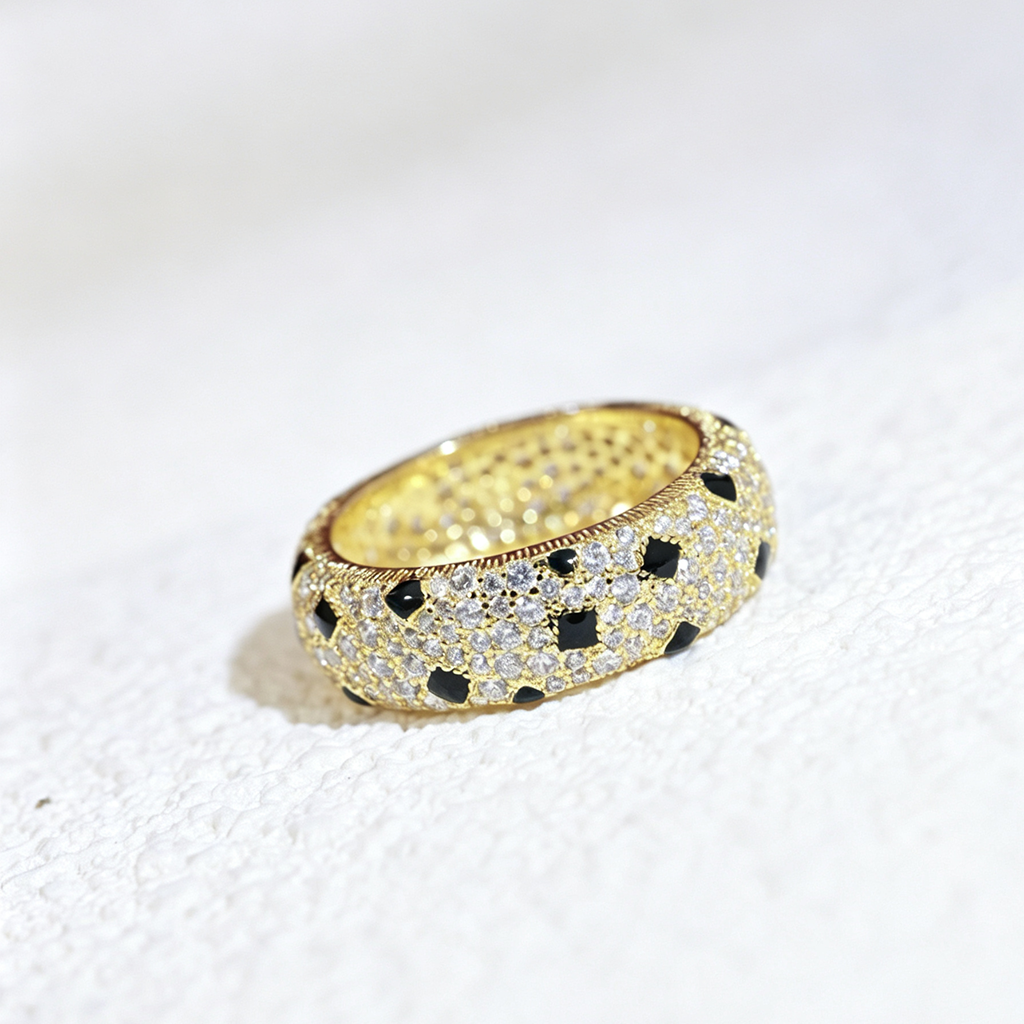 [LUXE JEWELRY] PANTHERE SPOTTED FULL DIAMOND RING