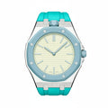 Oak Pop Sky Blue Steel Silicone Strap