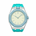 Oak Pop Sky Blue Steel Silicone Strap
