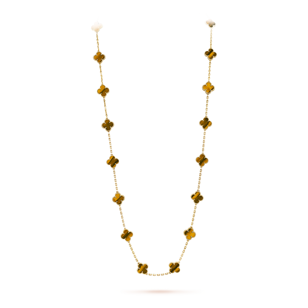 [LUXE JEWELRY]CLOVER 20 MOTIFS TIGER EYE ROSE GOLD