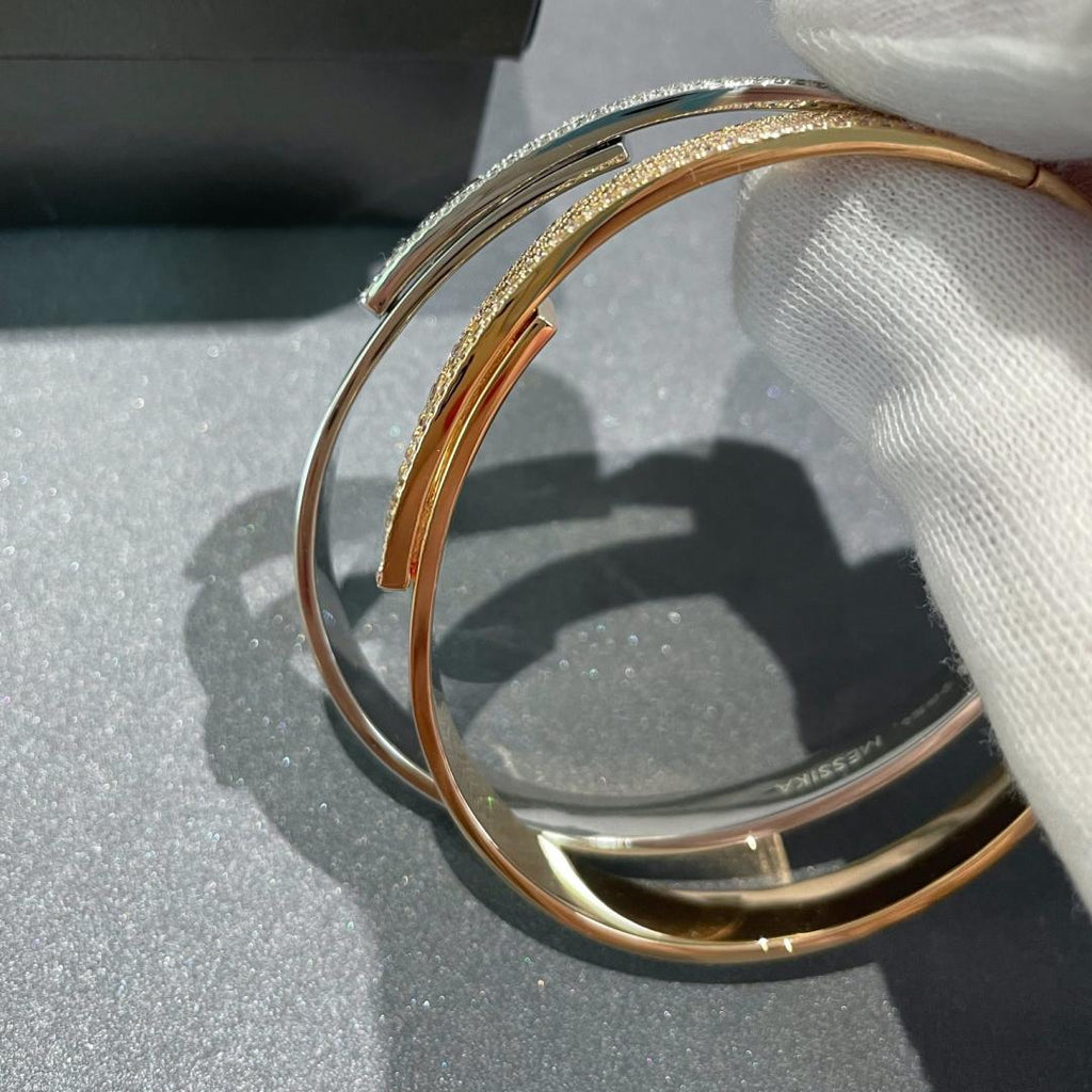 [Luxe Jewellery] Move Noa Rose Gold Pavé Diamond Bangle Bracelet