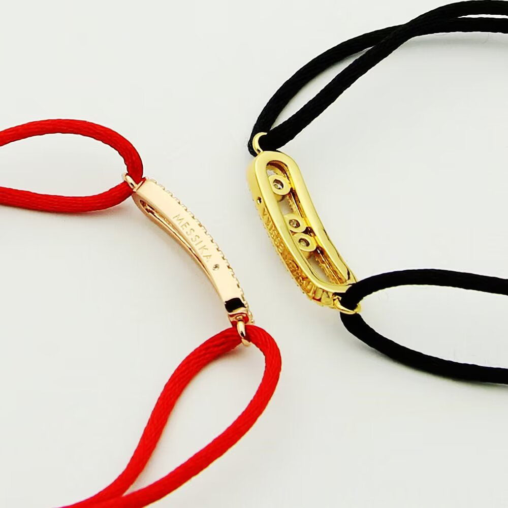 [Luxe Jewellery] Messika Care(s) pink cord pavé bracelet