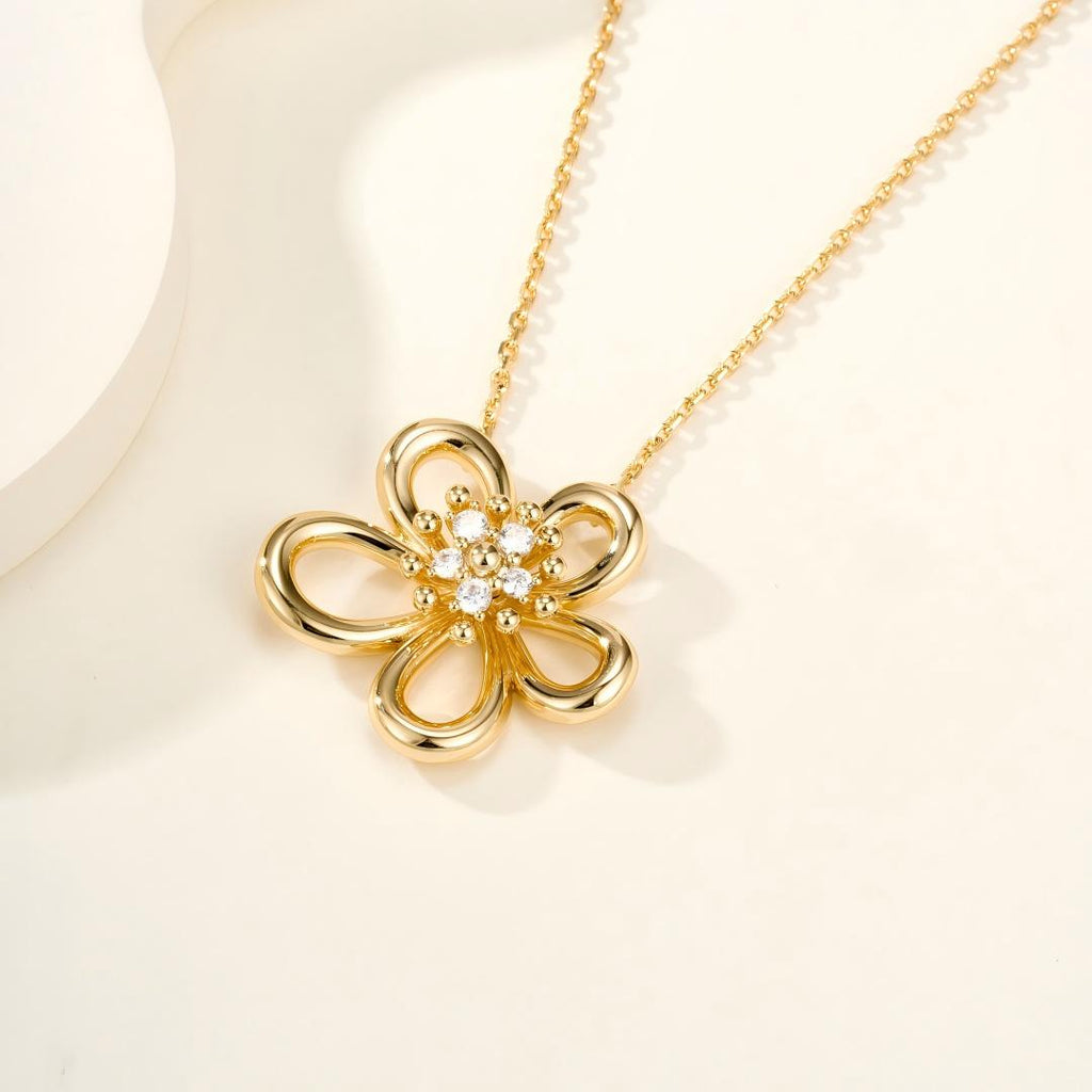 [LUXE JEWELRY]Flowerlace pendant Necklace 5 stones