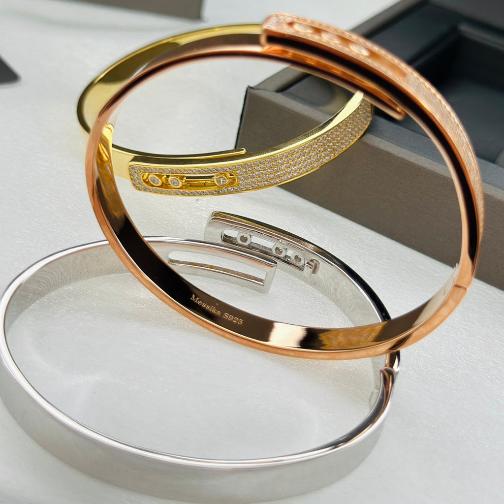 [LUXE JEWELRY]Move Noa Rose Gold Pavé Diamond Bangle Bracelet