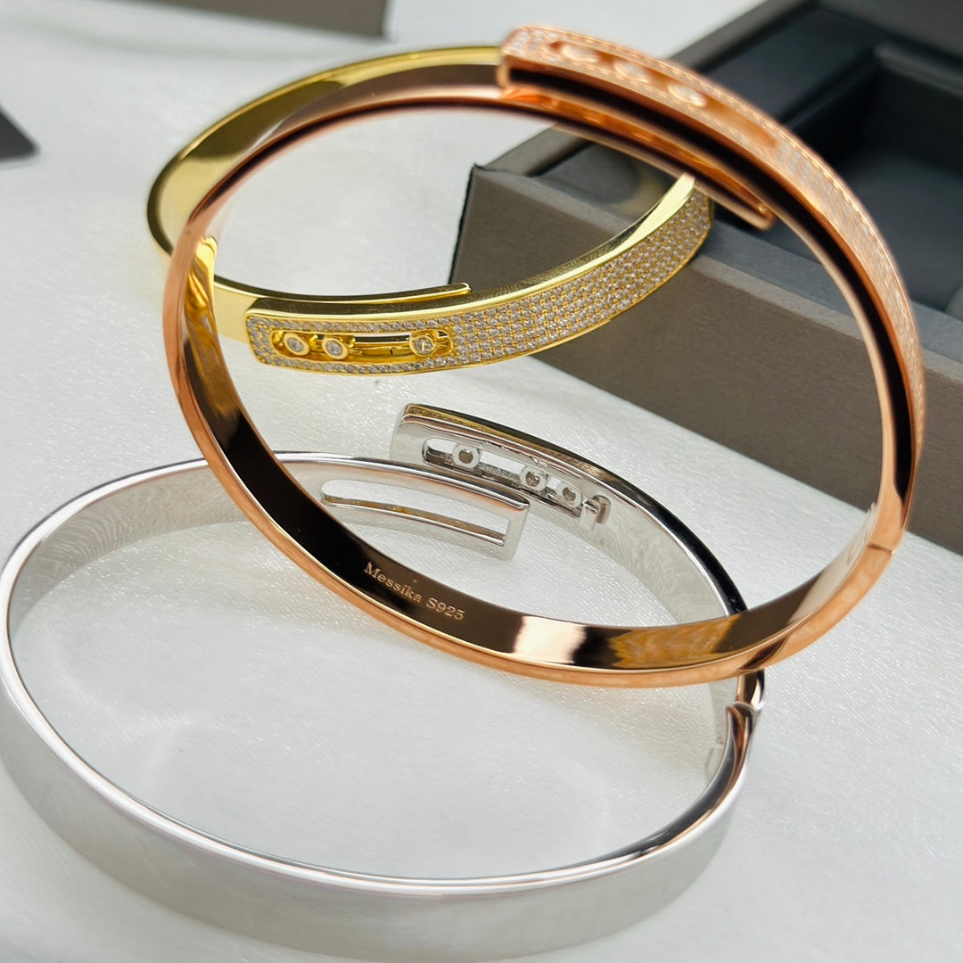 [LUXE JEWELRY]Move Noa Rose Gold Pavé Diamond Bangle Bracelet