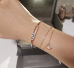 [LUXE JEWELRY]Move Pavé Diamond Bangle Bracelet M