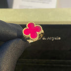 [LUXE JEWELRY]NEW CLOVER PINK ENAMEL RINGS