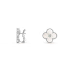 [LUXE JEWELRY]CLOVER SILVER 15MM MOP DIAMOND EARRINGS COLLECTION
