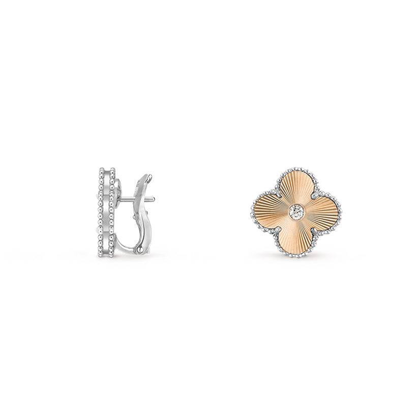 [LUXE JEWELRY]CLOVER SILVER 15MM MOP DIAMOND EARRINGS COLLECTION