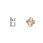 [LUXE JEWELRY]CLOVER SILVER 15MM MOP DIAMOND EARRINGS COLLECTION