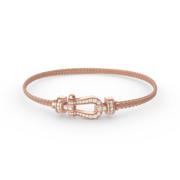 [LUXE JEWELRY]FORCE SMALL HORSESHOE  DIAMOND CHAIN ROPE BRACELET