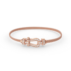 [LUXE JEWELRY]FORCE SMALL HORSESHOE  DIAMOND CHAIN ROPE BRACELET