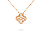 [LUXE JEWELRY]CLOVER 15MM DIAMOND SINGLE FLOWER NECKLACE COLLECTION