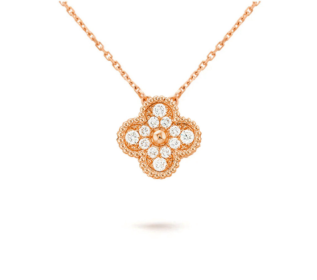 [LUXE JEWELRY]CLOVER 15MM SINGLE FLOWER NECKLACE COLLECTION