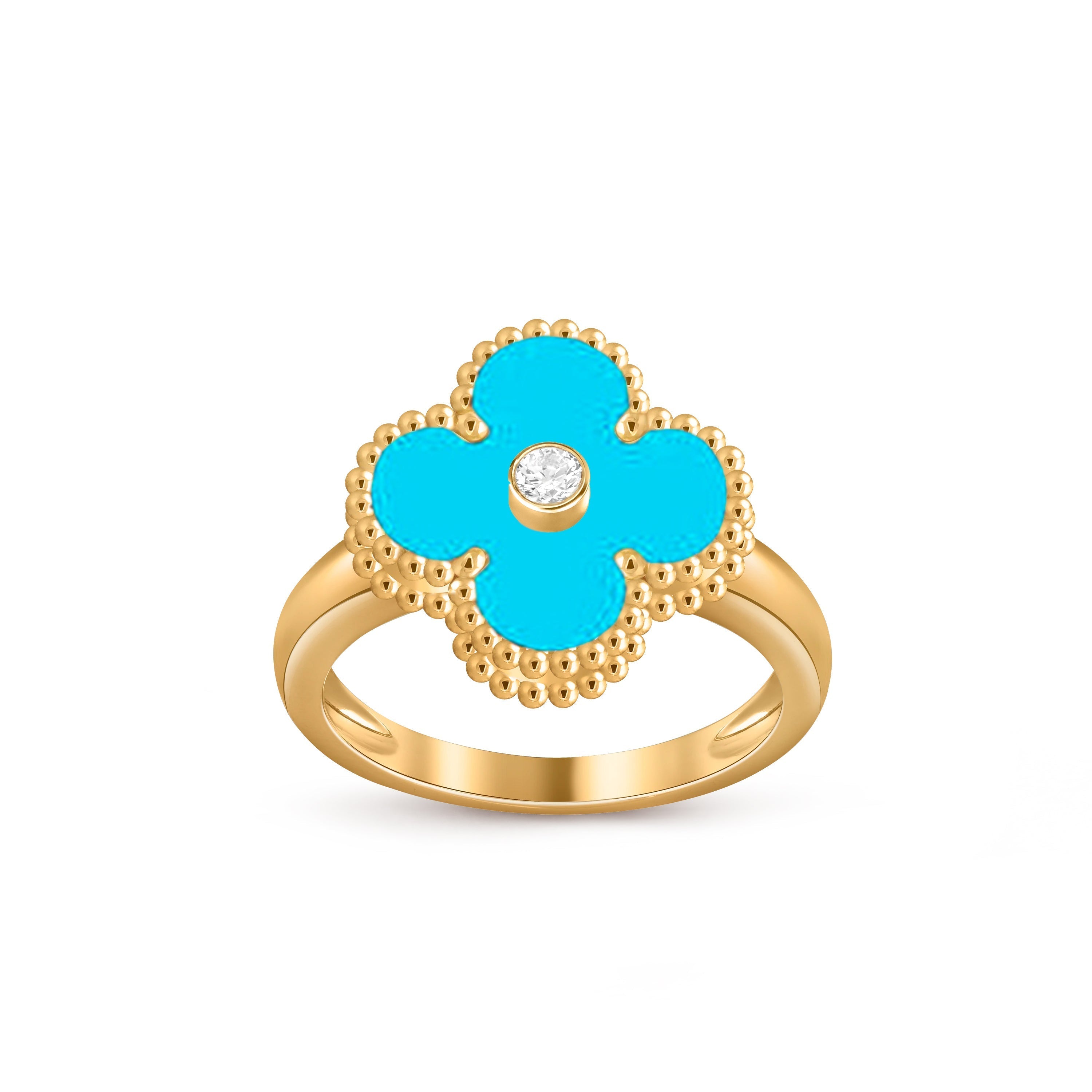 [LUXE JEWELRY]CLOVER DIAMOND RING GOLD COLLECTION