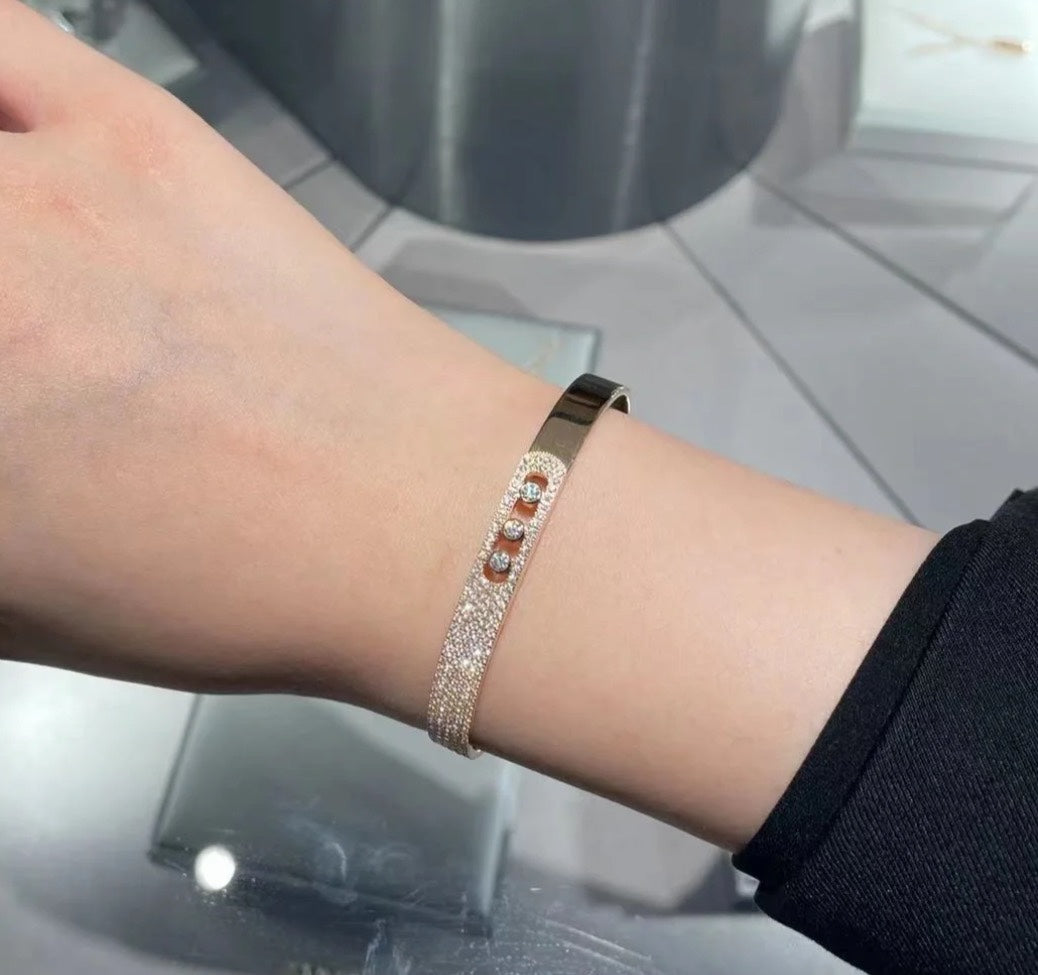 [Luxe Jewellery] Move Noa Rose Gold Pavé Diamond Bangle Bracelet