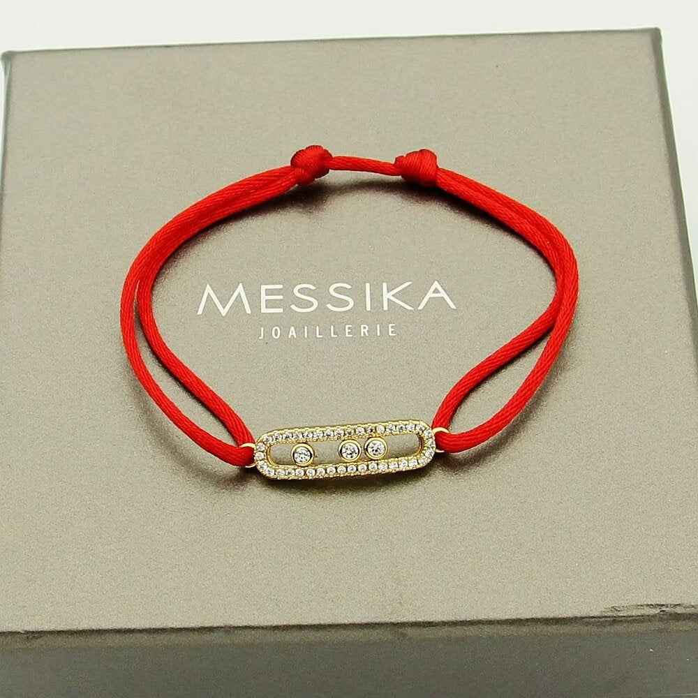 [Luxe Jewellery] Messika Care(s) pink cord pavé bracelet