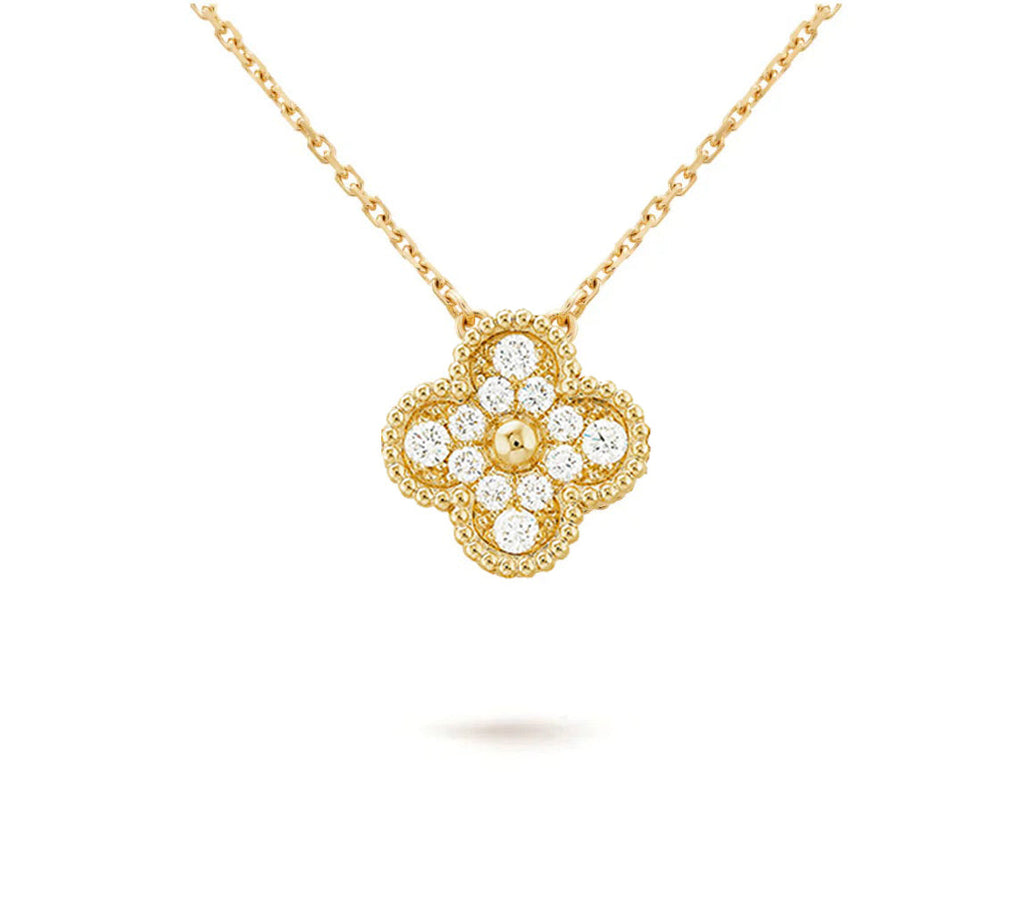 [LUXE JEWELRY]CLOVER 15MM SINGLE FLOWER NECKLACE COLLECTION