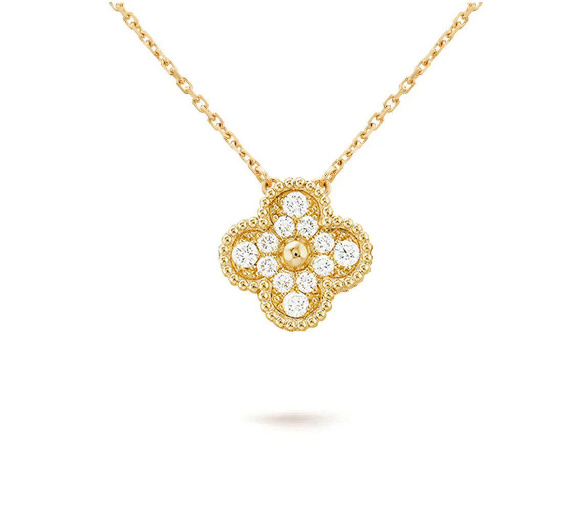 [LUXE JEWELRY]CLOVER 15MM SINGLE FLOWER NECKLACE COLLECTION