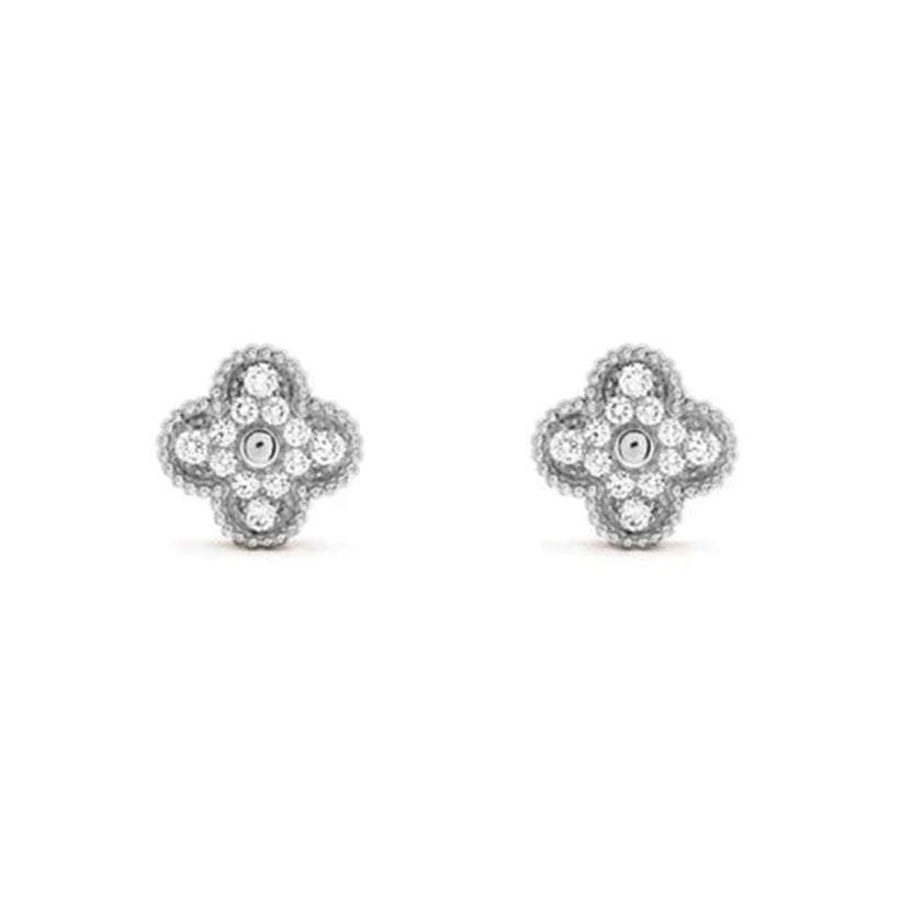 [LUXE JEWELRY]CLOVER SILVER 15MM EARRINGS COLLECTION