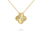 [LUXE JEWELRY]CLOVER 15MM DIAMOND SINGLE FLOWER NECKLACE COLLECTION