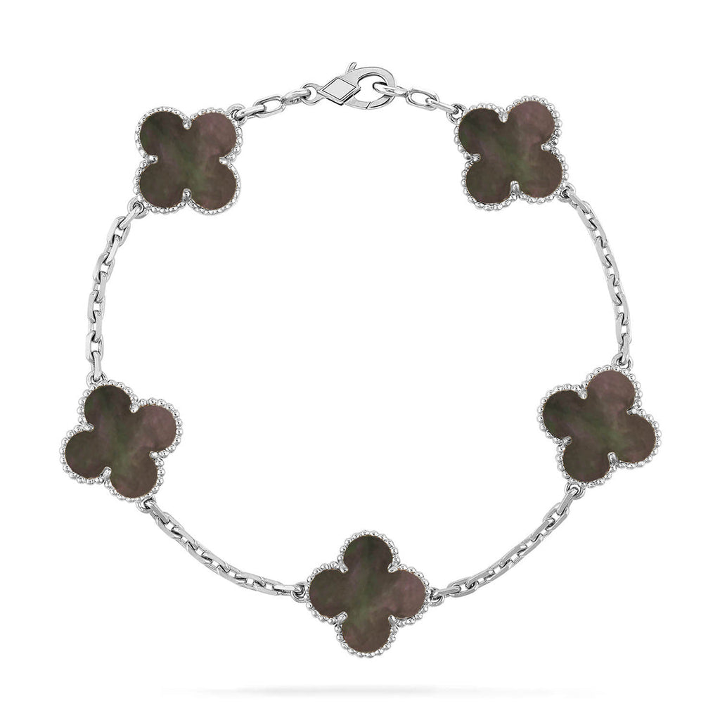 [Luxe] CLOVER 5 MOTIF GRAY MOP BRACELET COLLECTION