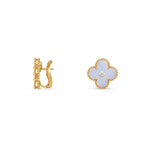 [LUXE JEWELRY]CLOVER 15MM MOP DIAMOND EARRINGS COLLECTION