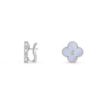 [LUXE JEWELRY]CLOVER SILVER 15MM MOP DIAMOND EARRINGS COLLECTION