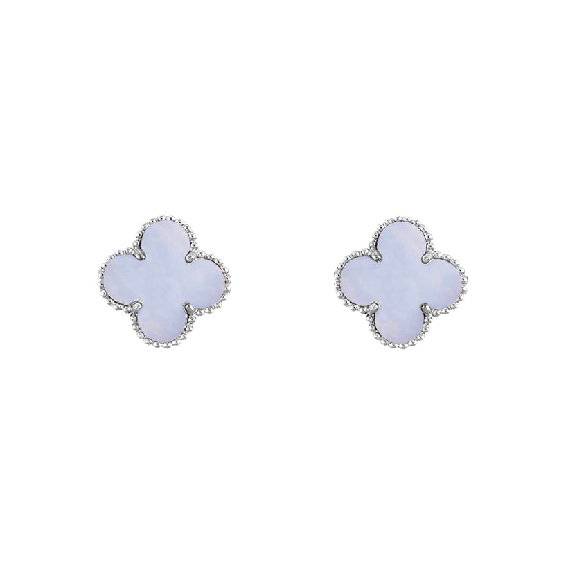 [LUXE JEWELRY]CLOVER SILVER 15MM EARRINGS COLLECTION