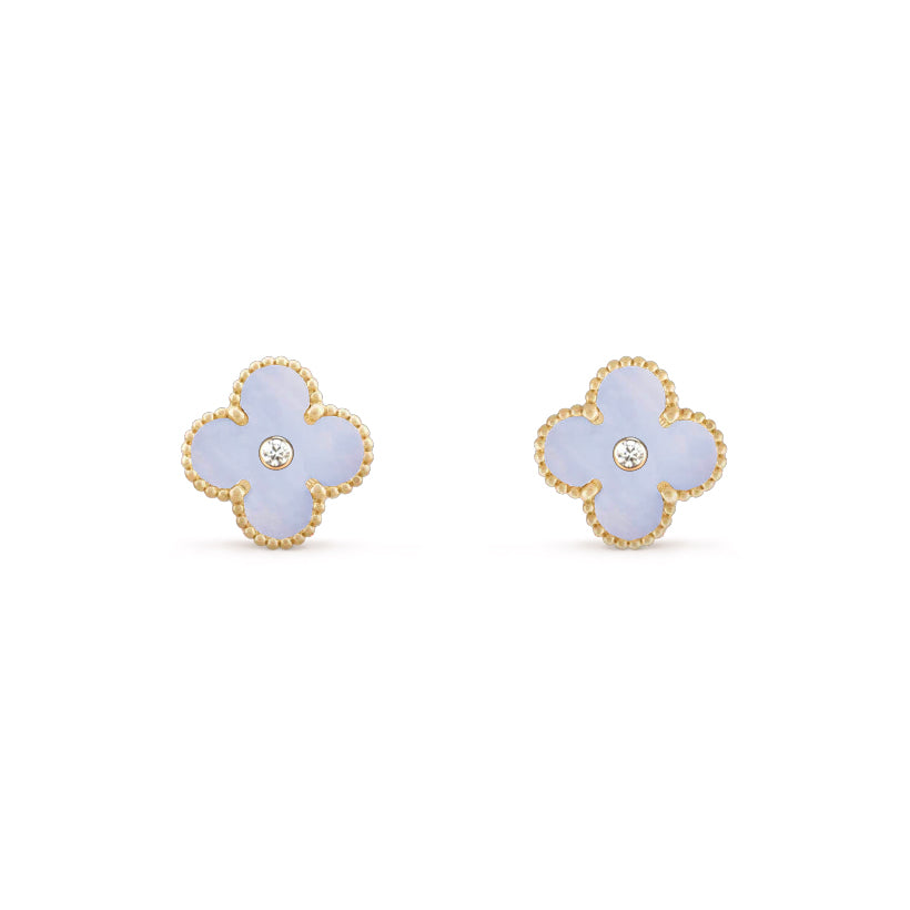 [LUXE JEWELRY]CLOVER  15MM DIAMOND EARRINGS COLLECTION