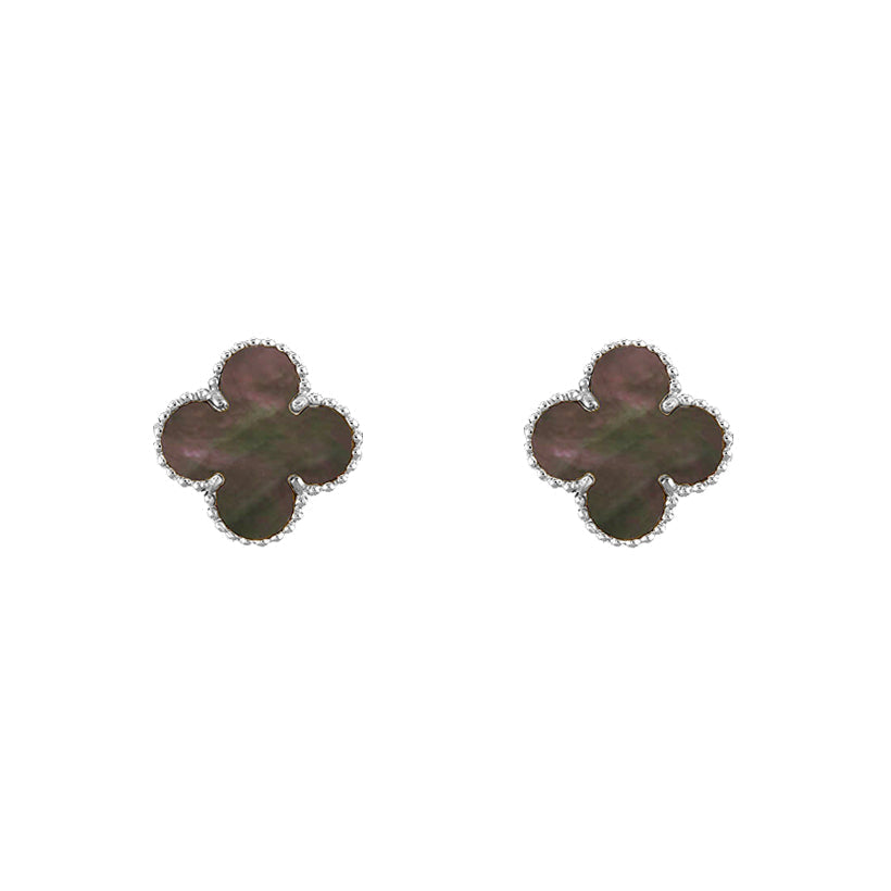 [LUXE JEWELRY]CLOVER SILVER 15MM EARRINGS COLLECTION