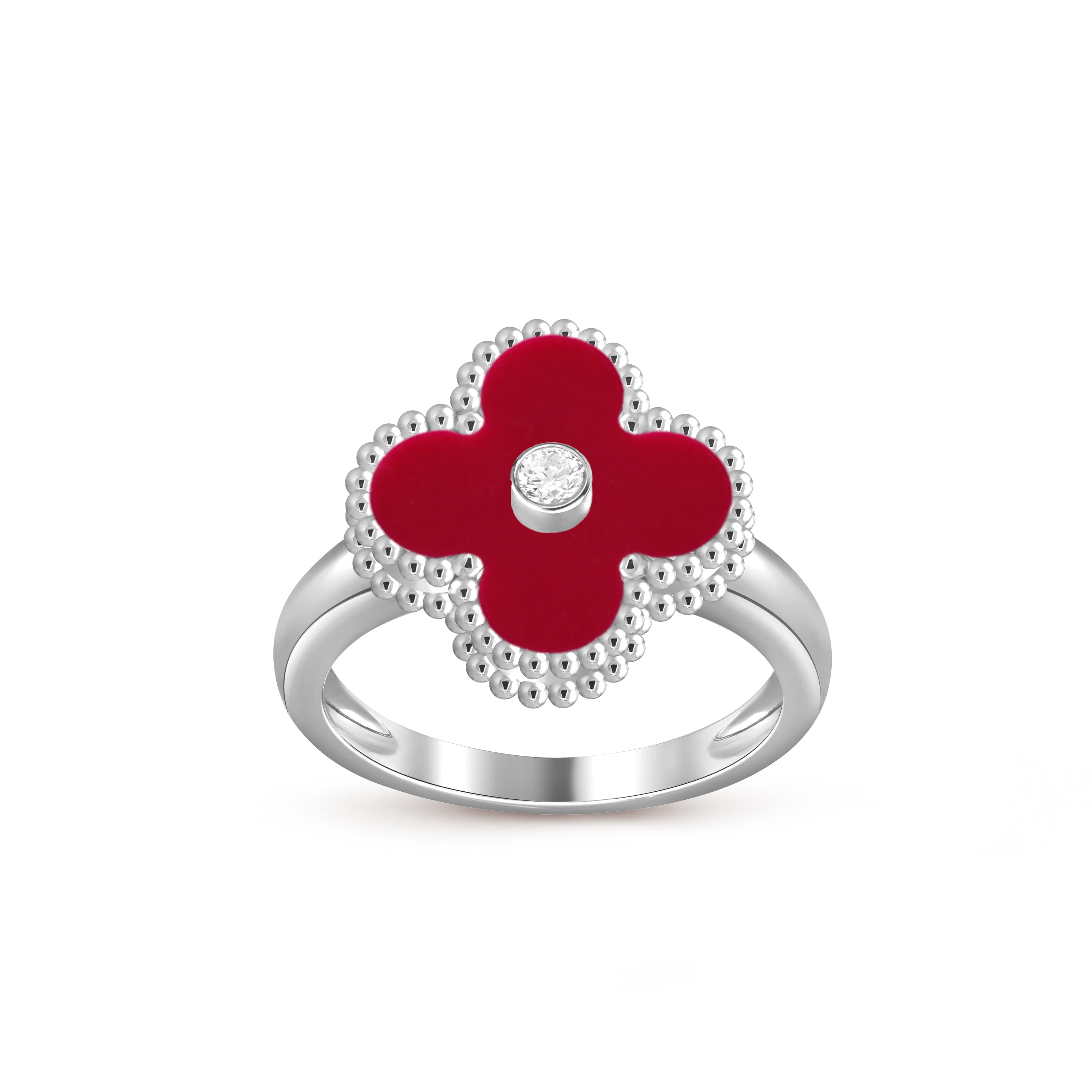 [LUXE JEWELRY]CLOVER SILVER DIOMND RING COLLECTION