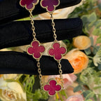 [LUXE JEWELRY]NEW CLOVER 5 MOTIFS PINK ENAMEL BRACELET