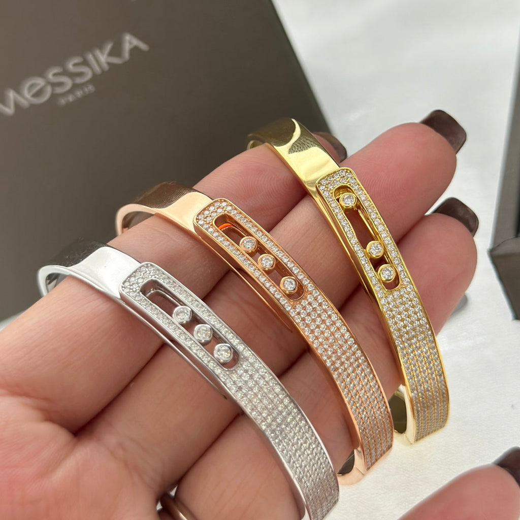 [LUXE JEWELRY]Move Noa Rose Gold Pavé Diamond Bangle Bracelet