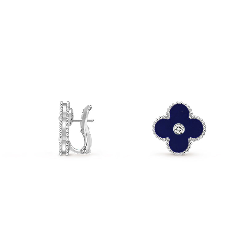 [LUXE JEWELRY]CLOVER SILVER 15MM MOP DIAMOND EARRINGS COLLECTION