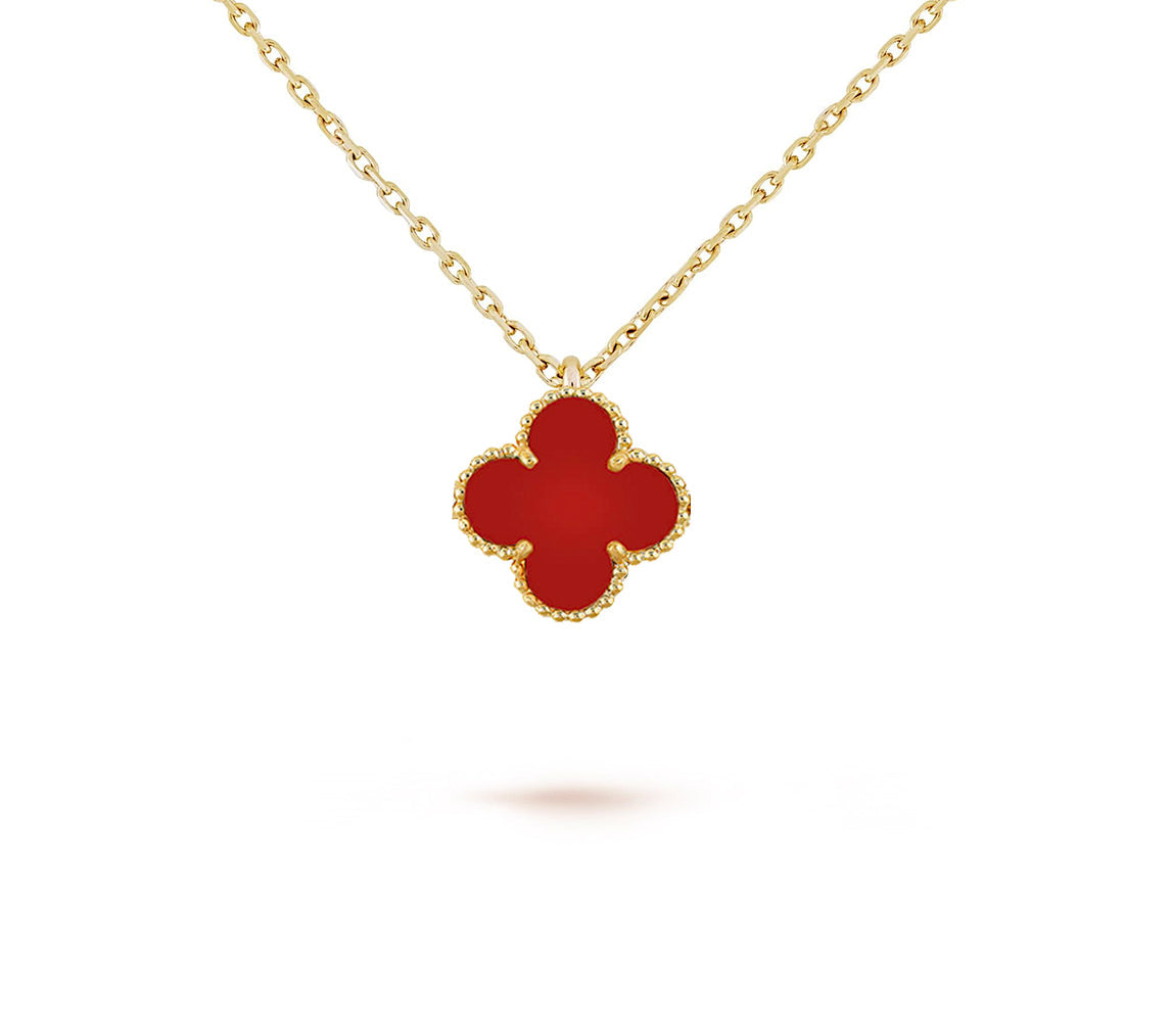 [LUXE JEWELRY]CLOVER MINI 9.5MM CARNELIANS NECKLACE COLLECTION