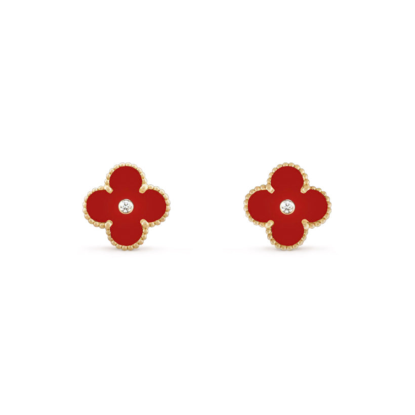 [LUXE JEWELRY]CLOVER  15MM DIAMOND EARRINGS COLLECTION