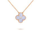 [LUXE JEWELRY]CLOVER 15MM DIAMOND SINGLE FLOWER NECKLACE COLLECTION