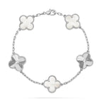 [LUXE JEWELRY]CLOVER WHITE PEARL MOP 5 MOTIF BRACELET COLLECTION