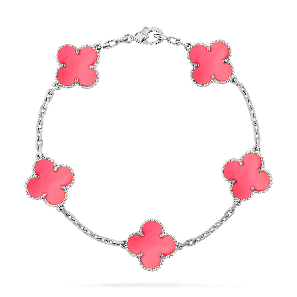 [LUXE JEWELRY] CLOVER 5 MOTIFS  PINK MOP BRACELET COLLECTION