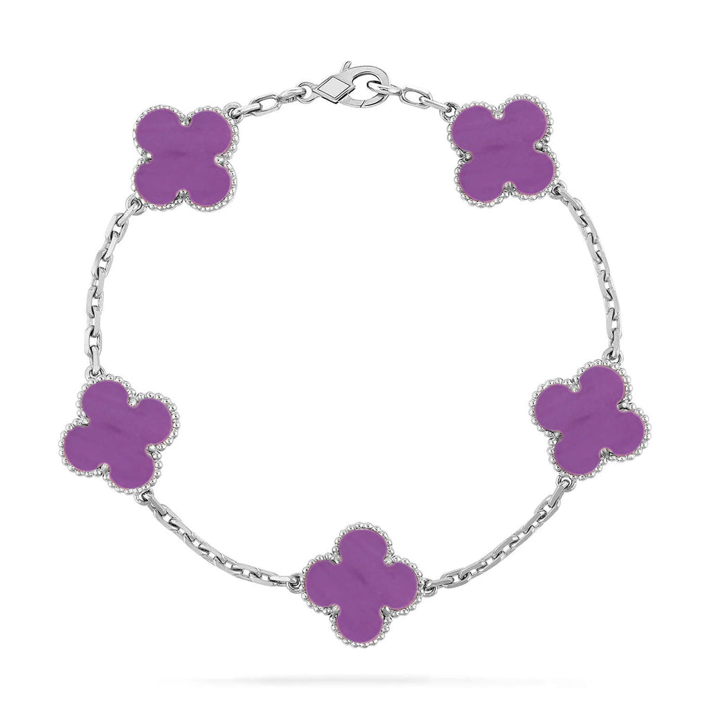 [LUXE JEWELRY] CLOVER 5 MOTIF VIOLET BRACELET COLLECTION