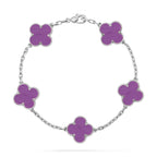 [LUXE JEWELRY] CLOVER 5 MOTIF VIOLET BRACELET COLLECTION