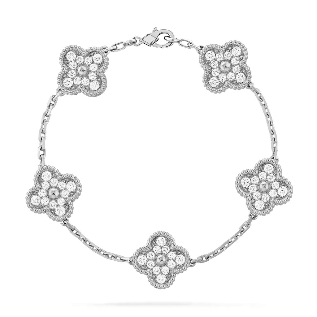 [LUXE JEWELRY] CLOVER 5 MOTIF FULL DIAMOND BRACELET COLLECTION