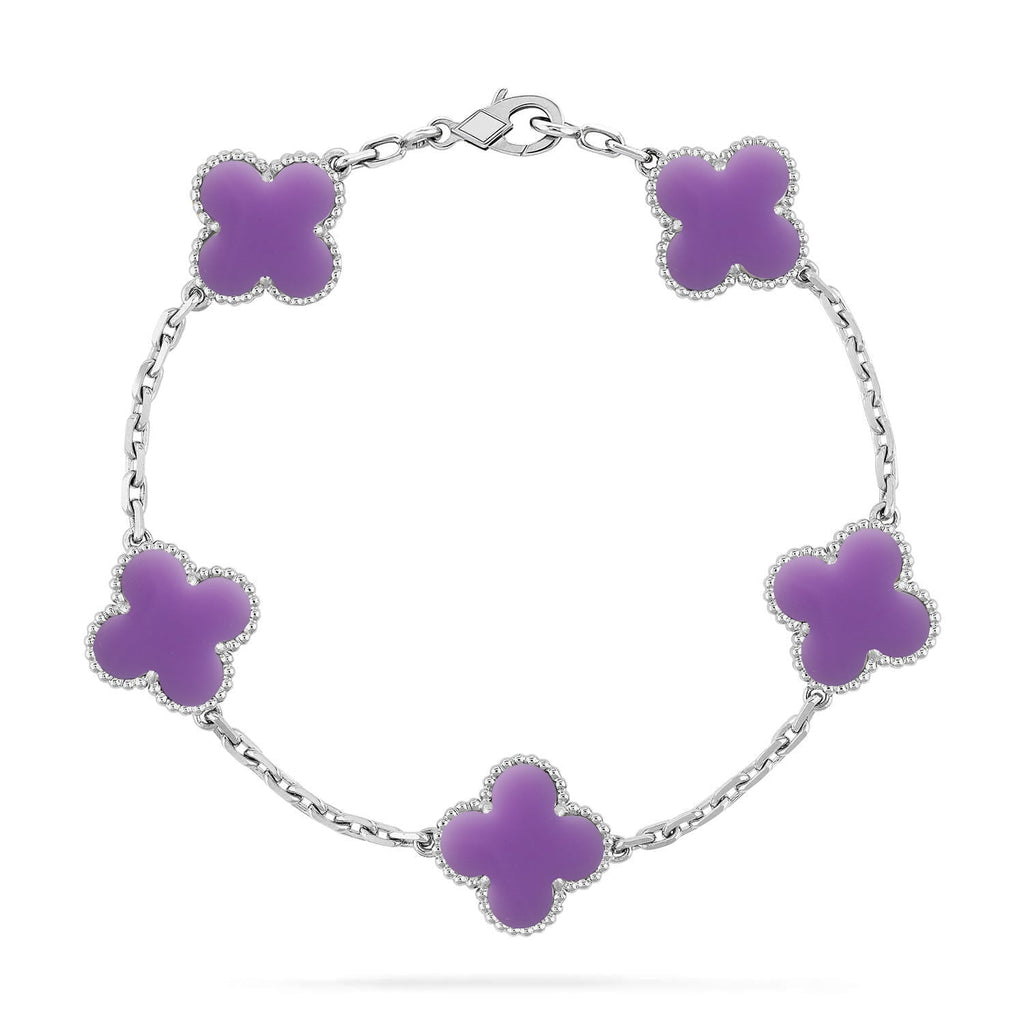[LUXE JEWELRY]CLOVER 5 MOTIF LIGHT PURPLE BRACELET COLLECTION